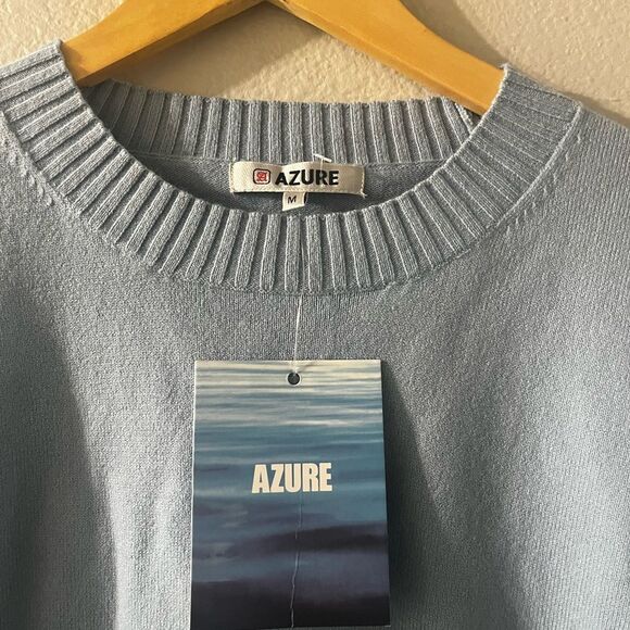 NEW Juniors SZ Meduim Azure Light Blue Sweater - Picture 6 of 16